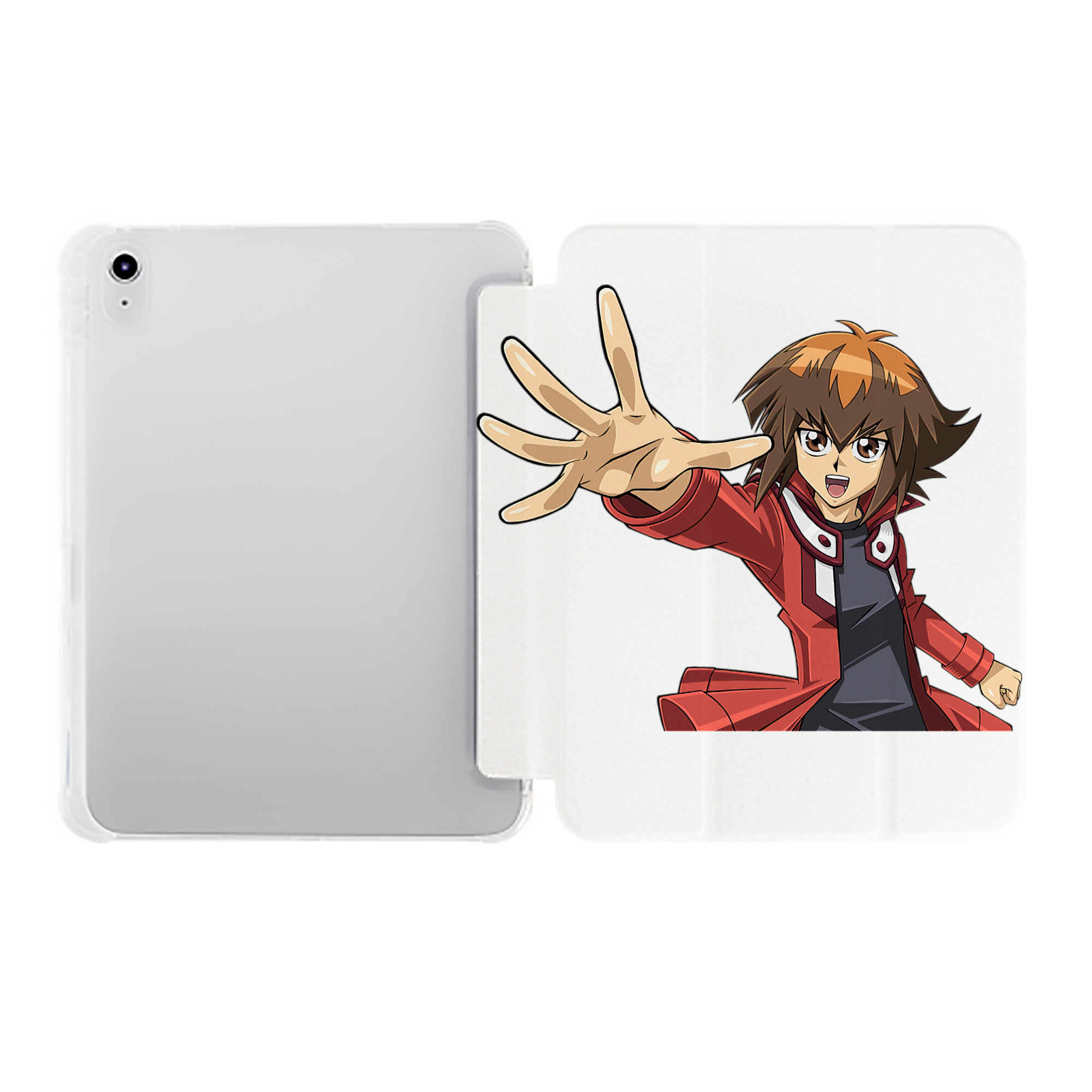 （画像用） 遊☆戯☆王 Yu-Gi-Oh! IPad ケース ペン収納付き 三つ折りスタンド PUレザー×シリコン 対応機種9.5/10.5/10.9インチ